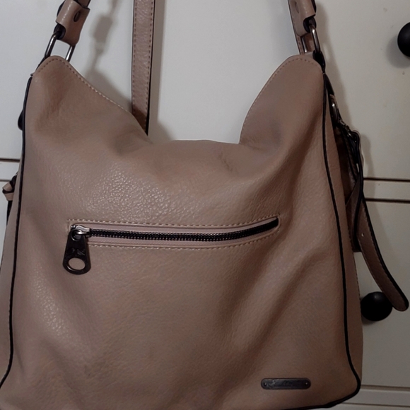 Montana West vegan leather beige started crossbody shoulder bag. - Picture 2 of 14